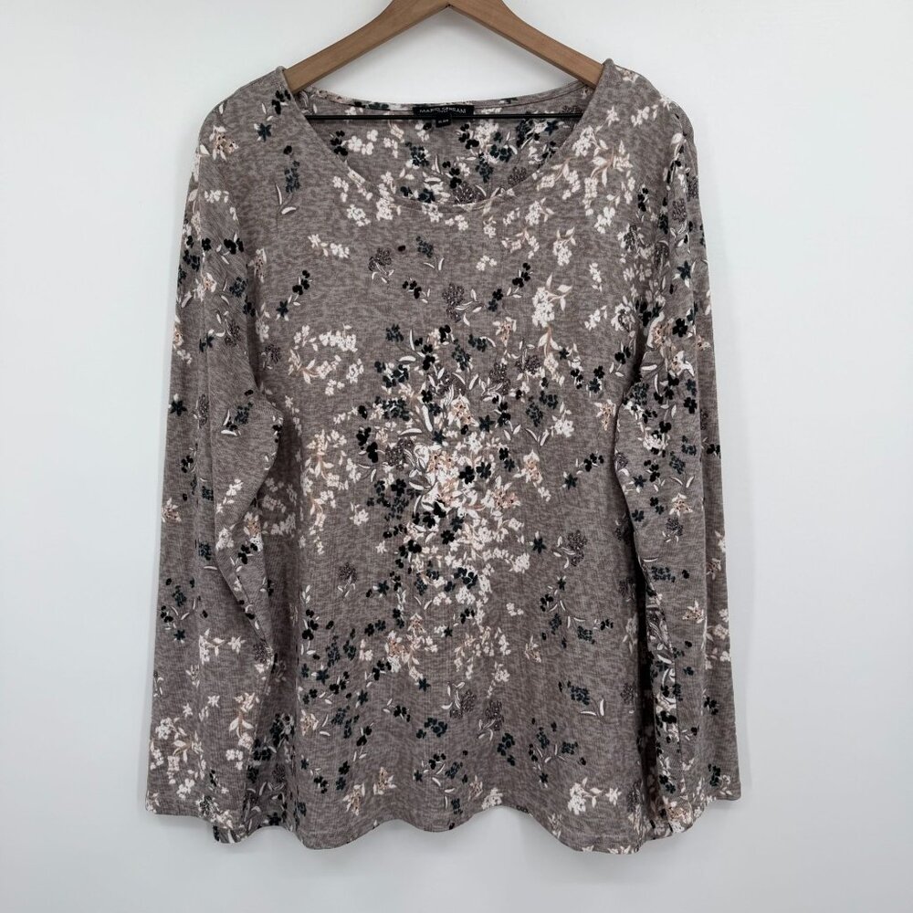 Mario Serrani Italy Floral Print Ultra Soft Lightweight Relaxed Fit Tunic Top XL